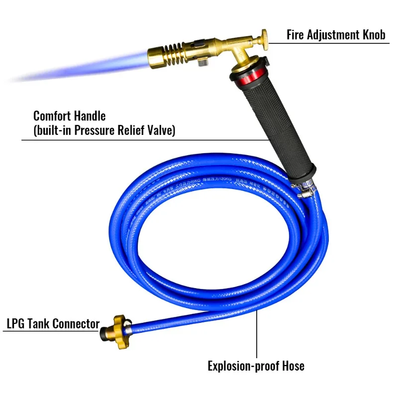 Flame Welding Torch Copper Aluminum Soldering Tool Liquefied Propane Gas Torch for Precious Metal Melting Gas Torch Blower