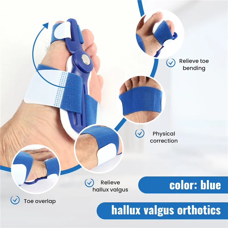 -MEOF 2 pezzi separatore dell'alluce alluce valgo ortopedico osso dito pedicure correttore stecca correzione borsite pollice cura del piede per