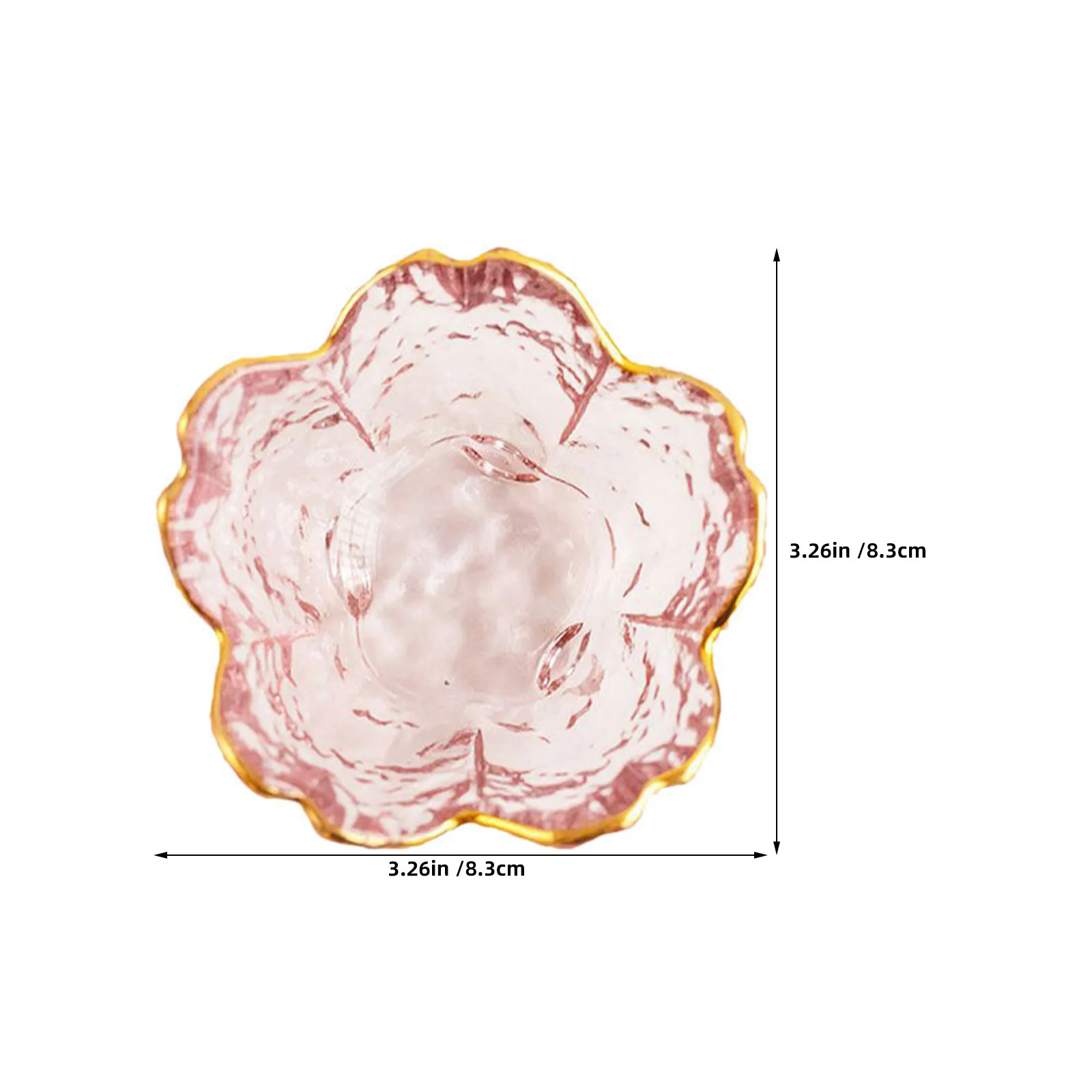 Transparent Floral Glass Dessert Plates 3.26 Inch, Cherry Blossom Design Clear Bowls for Candy, Nuts, Salad, Snacks