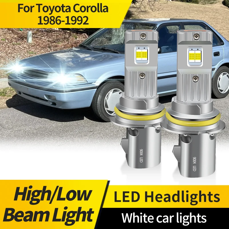 

2PCS For Toyota Corolla 1986-1992 9004 HB1 Halogen Light Headlights 12V 40W 30000LM 6000K White Lamps Super Bright Plug & Play