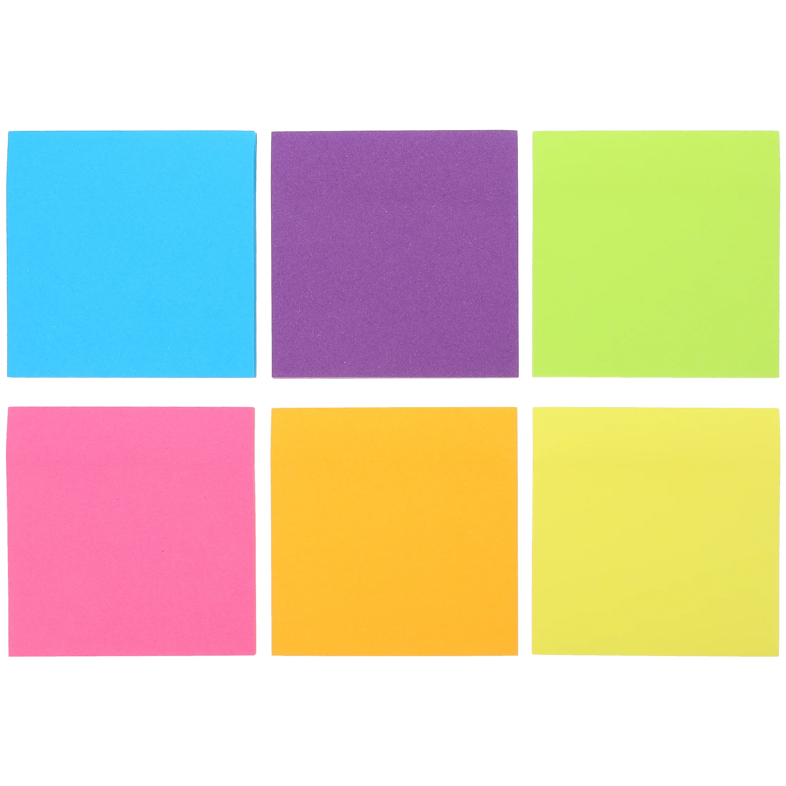 

6pcs Fluorescent 3x3inch Compact Adhesive Note Pads School Office Home Use Cool Supplies Small Notebook