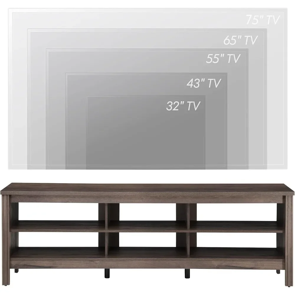 Suporte de TV para TVs de 75 polegadas, centro de entretenimento de madeira para 65 polegadas + TVs, sala de estar com mesa de mídia de 70 polegadas,