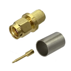 1 pces conector sma plugue macho cimp para rg5 rg6 5d-fb lmr300 cabo em linha reta terminais de fio rf adaptador coaxial novo