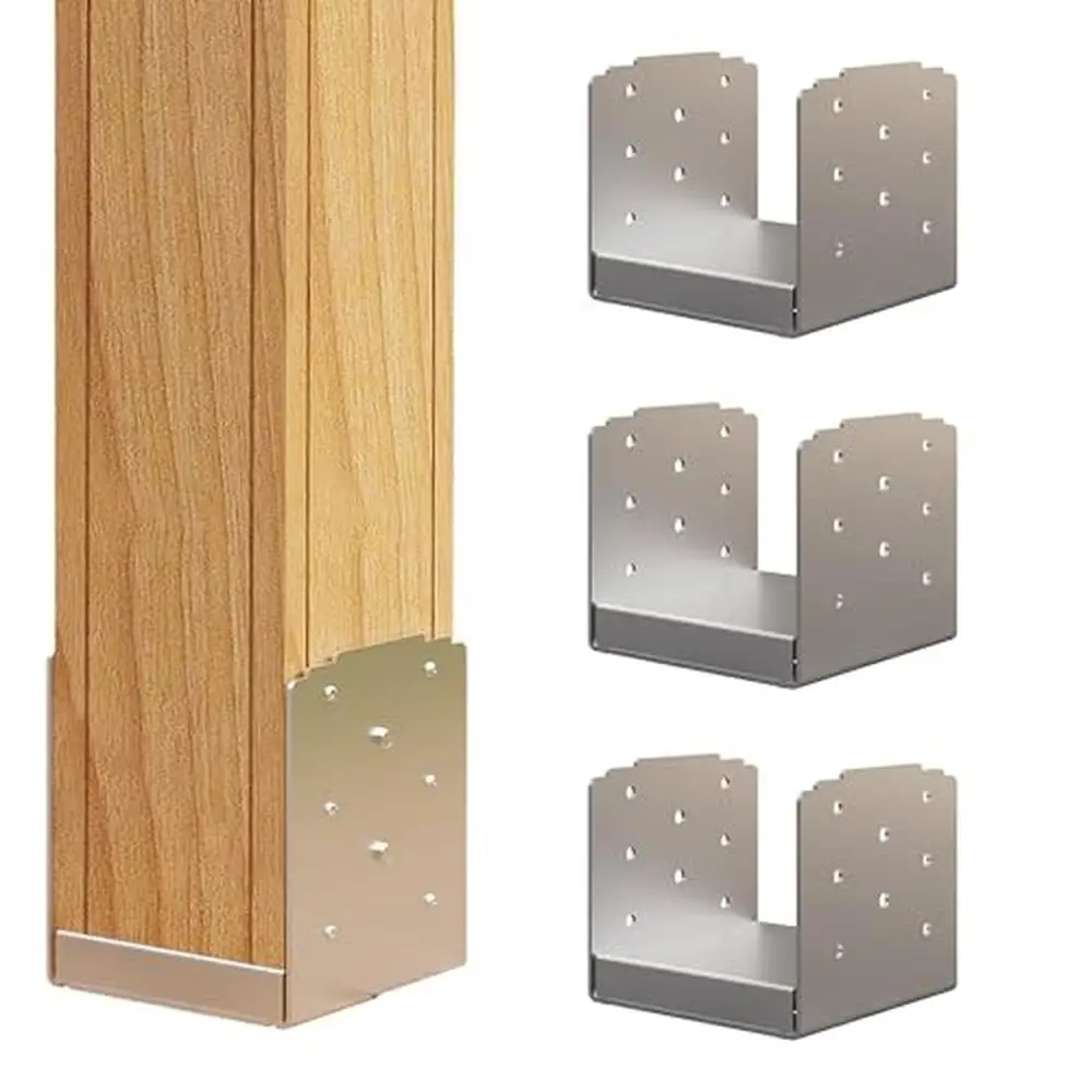 

2Pcs 6x6 Stainless Steel Adjustable Post Anchor Inner Size Fits Wood Post Easy Installation Corrosion Resistant Decking Garden