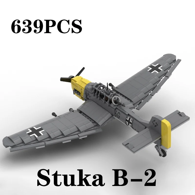 WW II military Fighter series model MOC block Ju 87 Stuka B-2 bomber Creator expert Collector bricks Kit Puzzle toy Kids gifts