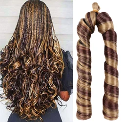 Dairess French Curly Braiding Hair for Box Braids Loose Wave Crochet Hair Synthetic Spanish Curly Silky Braiding Hair Extension