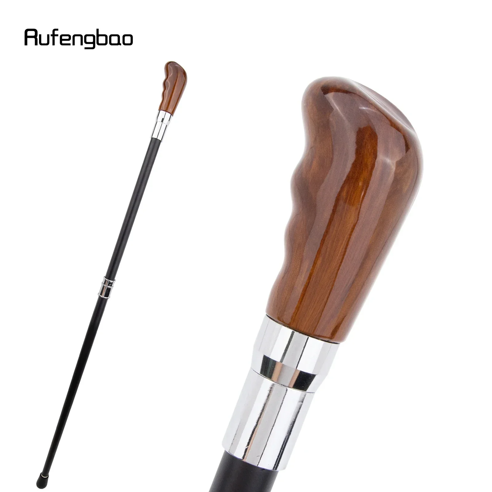 

Brown Grid Silver Walking Cane Fashion Decorative Walking Stick Gentleman Elegant Cosplay Cane Crosier 94cm