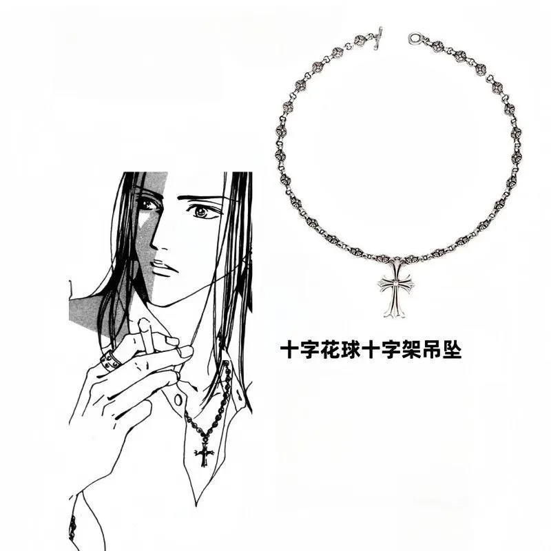 نانا أنيمي الصليب قلادة قلادة Ichinose Takumi القلائد مجوهرات الأزياء أصدقاء هدية لمحبي جمع حلية تأثيري