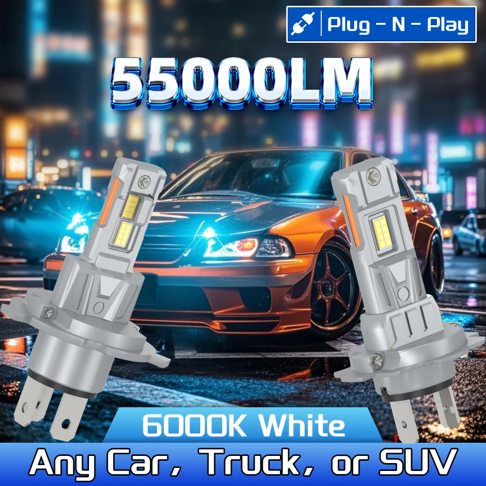 200W Canbus H7 LED Car Headlights H4 H11 H1 HB3 HB4 HIR2 1:1 Mini Size LED Bulb 6000K Auto Lamp 9005 9006 Fog Light CSP Wireless