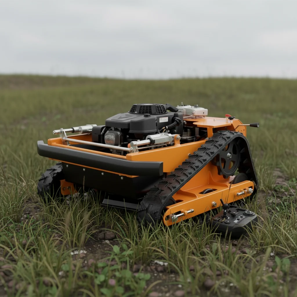 

Самоходная гусеничная газонокосилка на радиоуправлении для любых типов местности, машина для удаления травы с дистанционным управлением