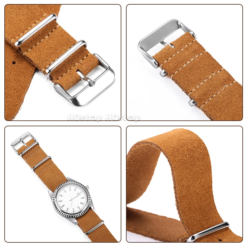 18mm 20mm 22mm 24mm Suede Geniune Leather Strap for Huawei Watch Gt2/Gt3 42/46mm Watchband Soft Comfortable Bracelet Accessories