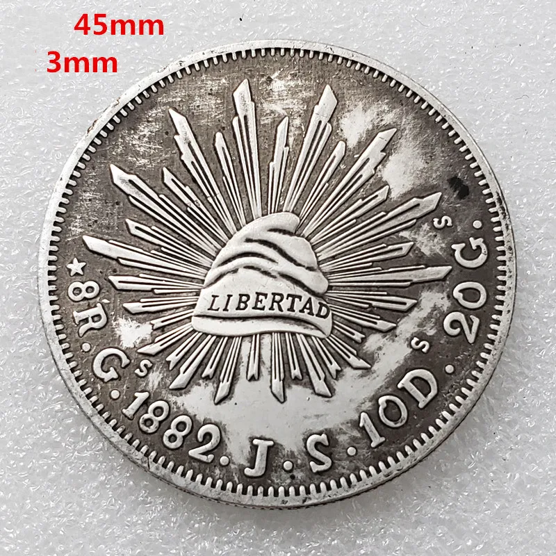 記念コインの形をした1882 mexican eagle,高品質の45mm,記念品,クリエイティブな職人技
