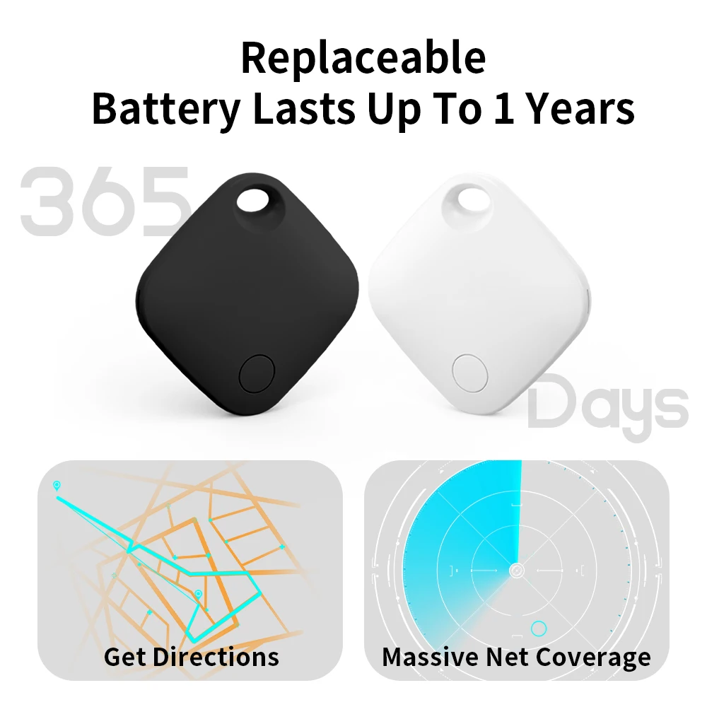 Android Smart Tag for Google Find Hub 90dB Loud Sound Replaceable Battery Bluetooth Anti-Loss Pet Tracker for Keys Bag Wallet
