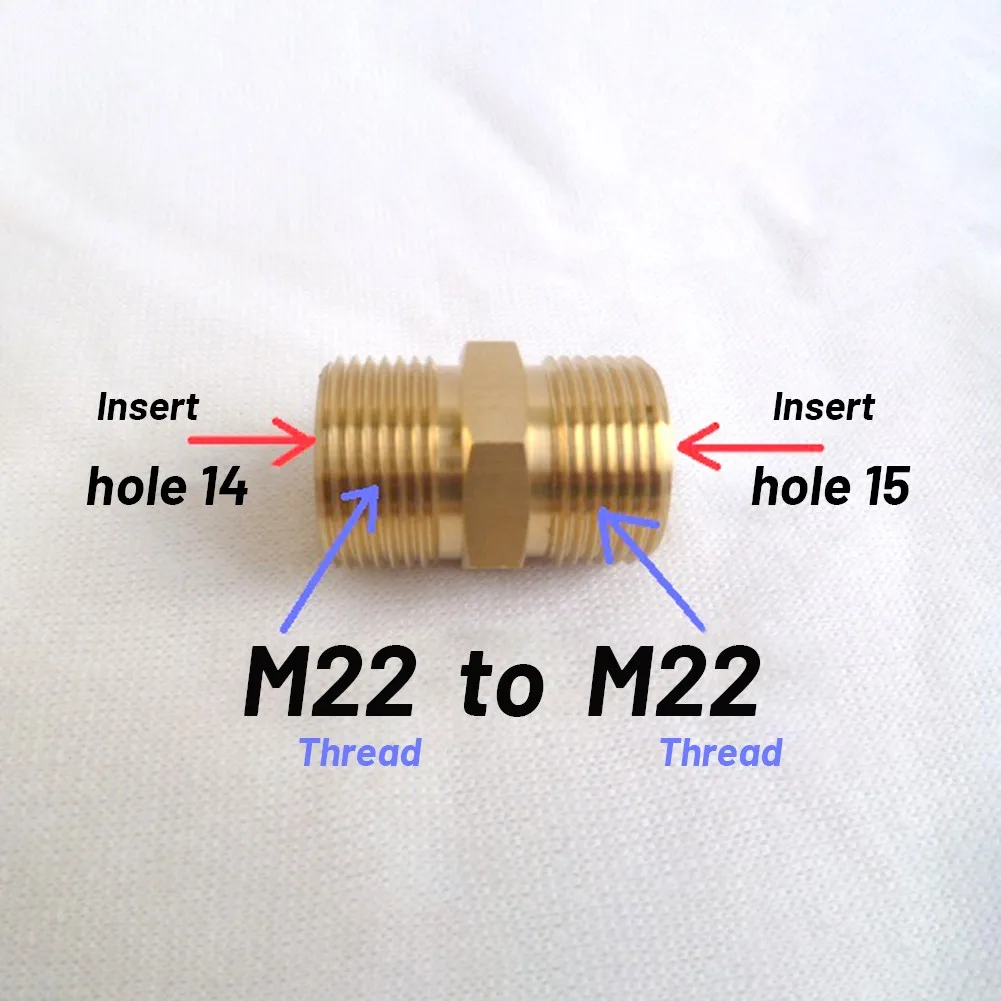 

Washer Pressure Washer Adapter Outlet Pressure Adaptor Connection Conversion Copper Garden M22 14mm To M22 15mm