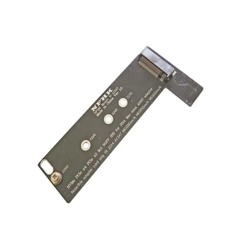 Solid-state Drive Adapter Card, NVMe PCIe X4 M.2 NGFF to Mac Mini A1347, at the End of 2014 board