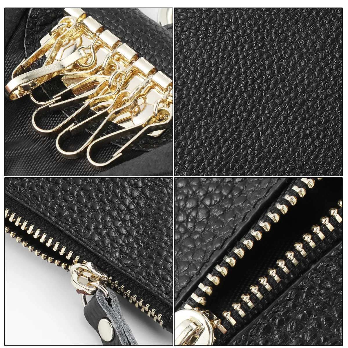 

1Pcs Small Change Purse Multifunctional Key Wallet with 6 Locks Zipper Design Portable for Cards Cash Keys Daily Use Handheld