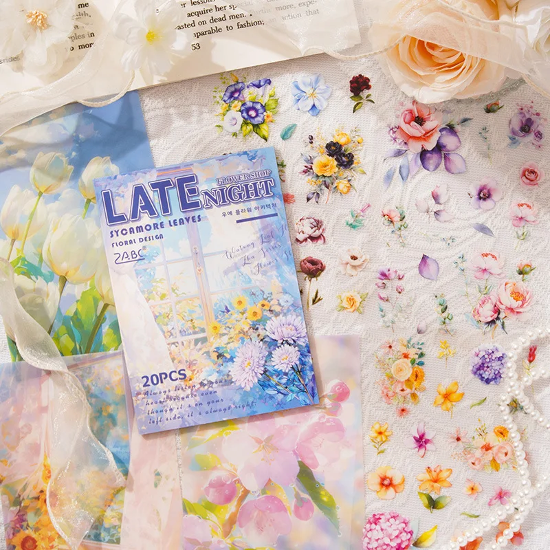 20 قطعة/1 مجموعة Kawaii القرطاسية ملصقات Wuye زهرة العمارة غير المرغوب فيه المجلات الزخرفية سكرابوكينغ لملصقات سجل القصاصات