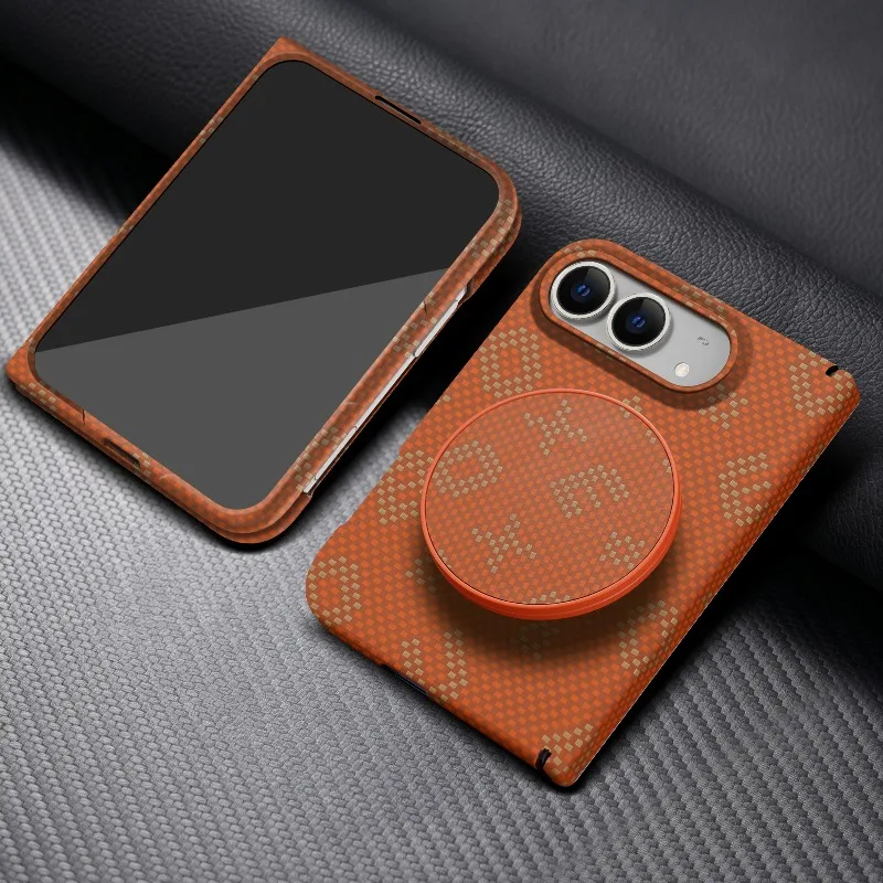 Phone Case for Iphone Duo Rotatable Kickstand Hinge Protection Tempered Glass Film Anti‑fingerprint Shockproof Cover