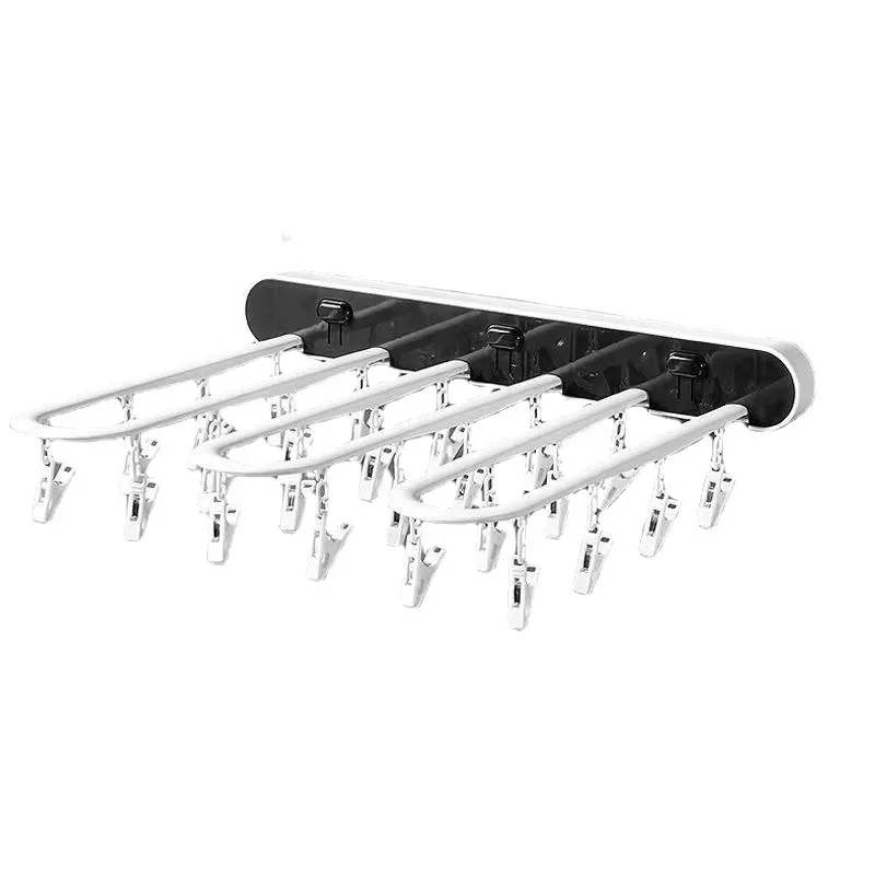 Folding Clothes Rack Multi-Function Household Socks Drying Rack Disassembled Multi-Clip Fast Air Wall-Mounted Drying Artifact