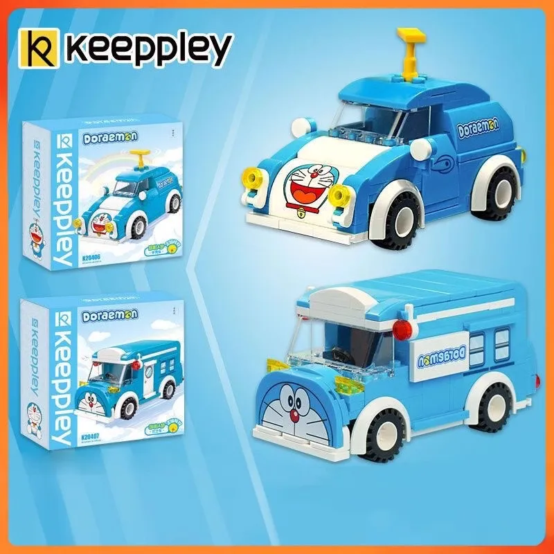 Genuine Keeppley Doraemon Anime Figure Doraemon Beetle Bus Model Assembly Toys Child Birthday Gift Boy Toys Desktop Ornament