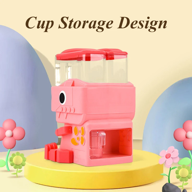 Children Dual Water Dispenser Pretend Play House Toys Mini Simulation Kitchen Set Juice Drinking Cooler Lifelike Toy for Girls