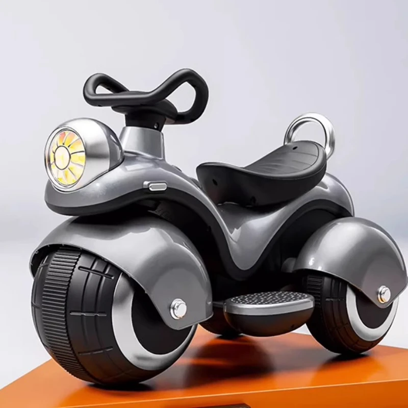 Motocicleta elétrica infantil com controle remoto - carro de brinquedo de 3 rodas anti-ponta para meninos de 1 a 3 anos, meninas, assento adulto incluído