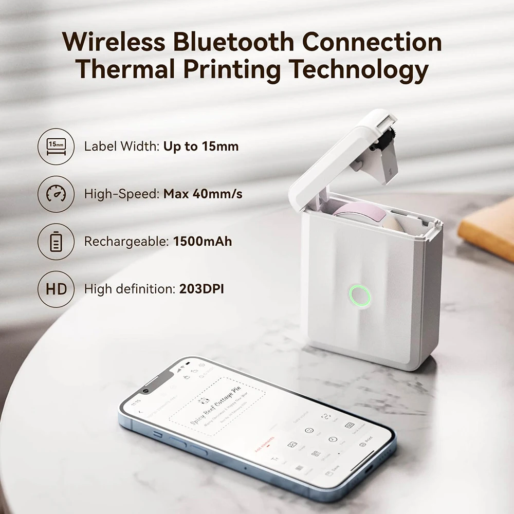 Niimbot D110/D11/D101 Miniเครื่องพิมพ์ฉลากความร้อนแบบพกพาเครื่องทํากระดาษไร้สายสติกเกอร์Inkless LabellerสําหรับOffice Home