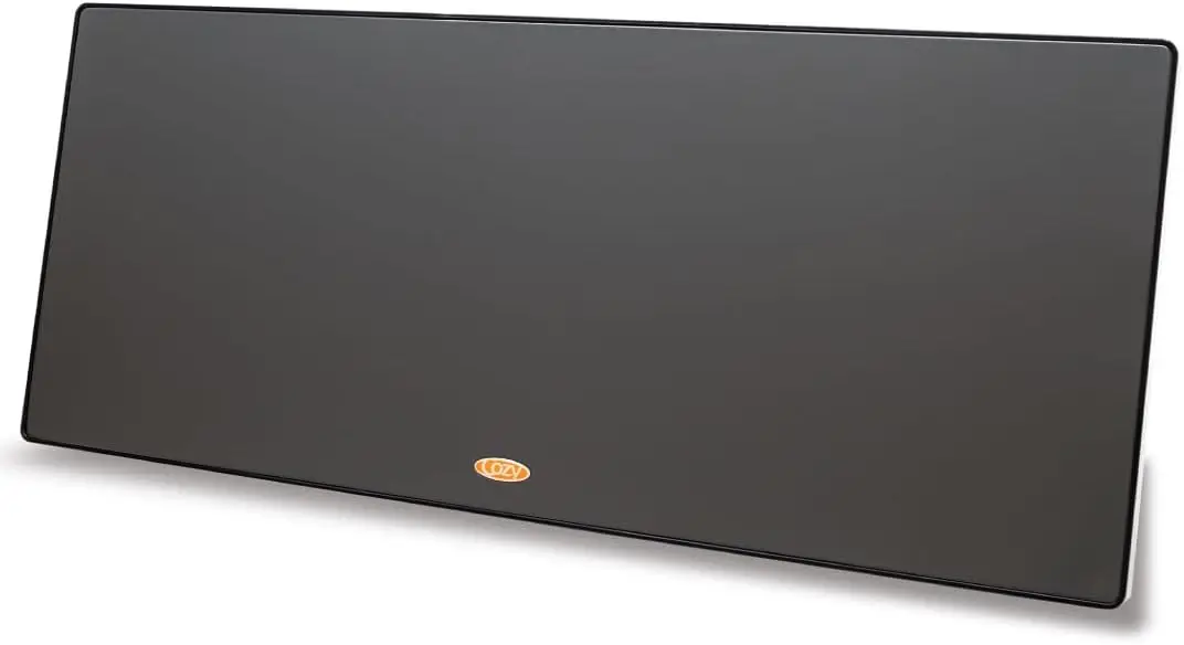 

Portable 200W Space Heater with Thermostat, Cozy Legs, Energy-Efficient, Black, 19' x 13' x 5/8'