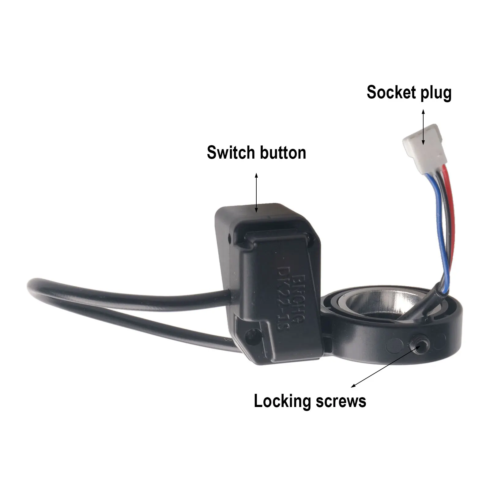 Bicycle Turn Signal Switch Cable Cord E-bike E-Scooter Handlebar Mount Push Button Switch Electric Bike Scooter Refit Accessory