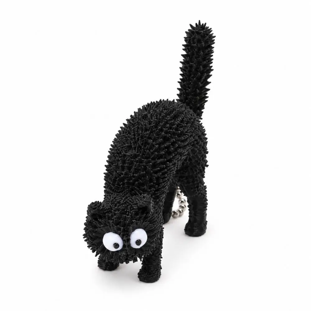 Creative 3D Printed 3D Printed Keychain Stereo Tactile Spiky Fidget Grip Lightweight Compact Stress Relief Pendant Cat Lovers