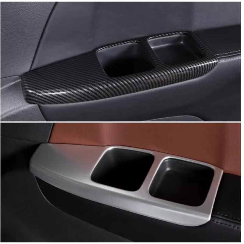 Carbon Wood Grain Look Trim The Third Batch Of Seat Water Cups Holder Cover In The Rear For Honda Odyssey Accessories 2016-2022