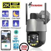 Outdoor ICSEE 2K 5MP PTZ Security Camera Human Detection Color Night Vision Wireless CCTV Video Surveillance Camera 20X Zoom
