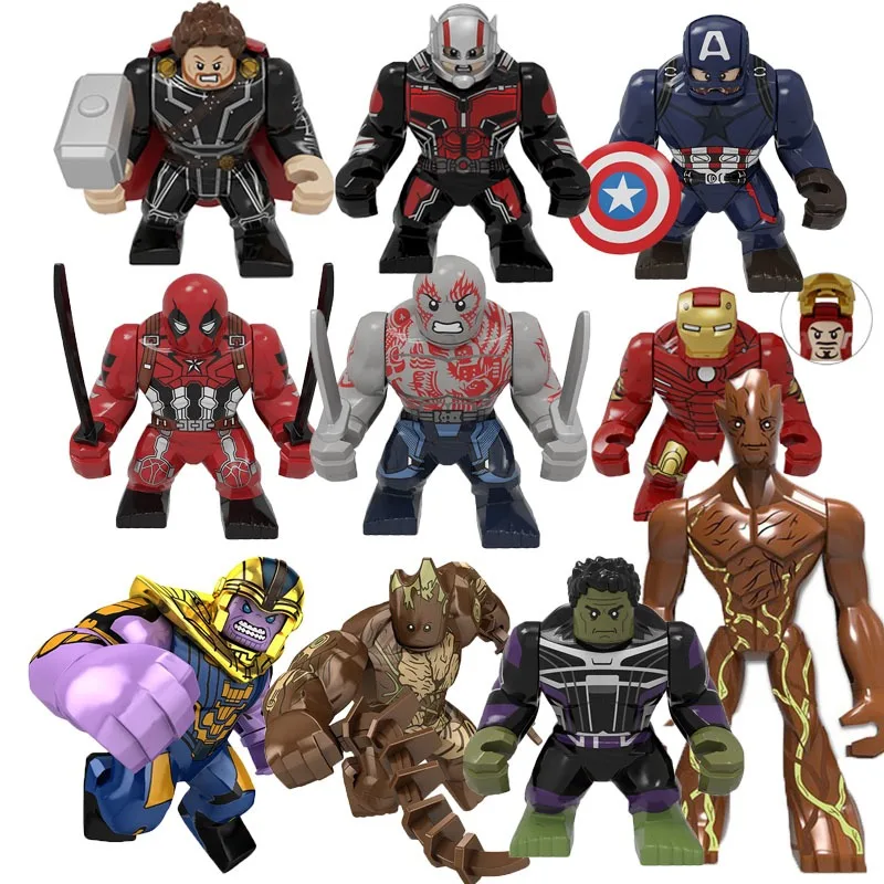 Minifiguras de bloques de construcción de Marvel para niños, juguete de bloques de construcción de ensamblaje, figura de Anime, superhéroe, Hulk, destructor, regalo de cumpleaños