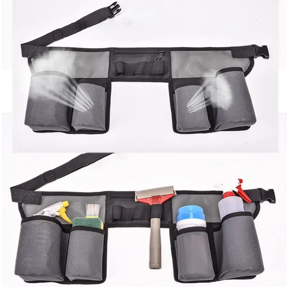 Oxford Cleaning Waist Pouch Heavy Duty Bottle Holster Belt Waist Tools Bag Belt Apron Working Tool Gardening Tool Waist Bag