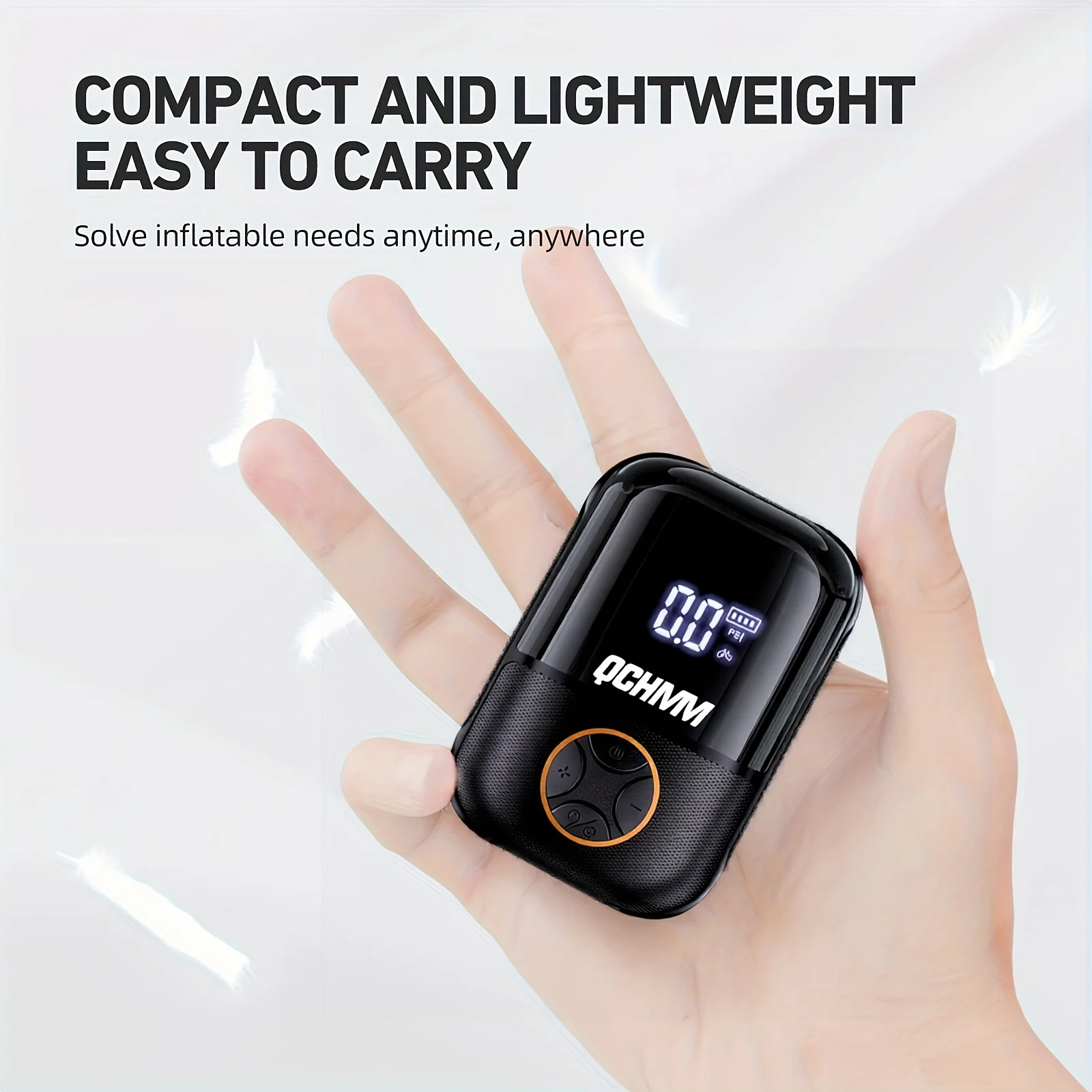 

Portable Electric Inflator Pump with Auto Pressure Detection & Digital Display, USB-C Rechargeable Lithium Battery