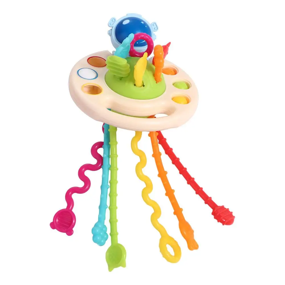 Outils d'entraînement pour bébé bouilliables, jouets éducatifs à ficelle de traction, jouets Montessori pour développer la dentition, jouets sensoriels pour bébé