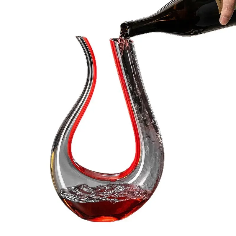 

High-value red wine glass decanter set, household luxury wine, high-end large red bow tie goblet wine set