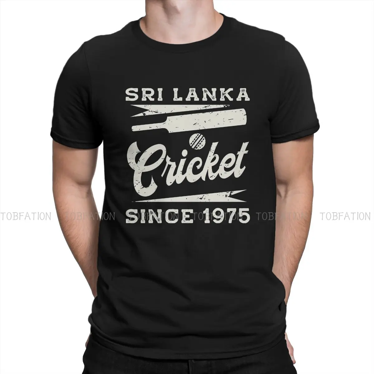 Vintage Cricket Since 1975  Hip Hop TShirt The Democratic Socialist Republic of Sri Lanka Style Tops Leisure T Shirt Men