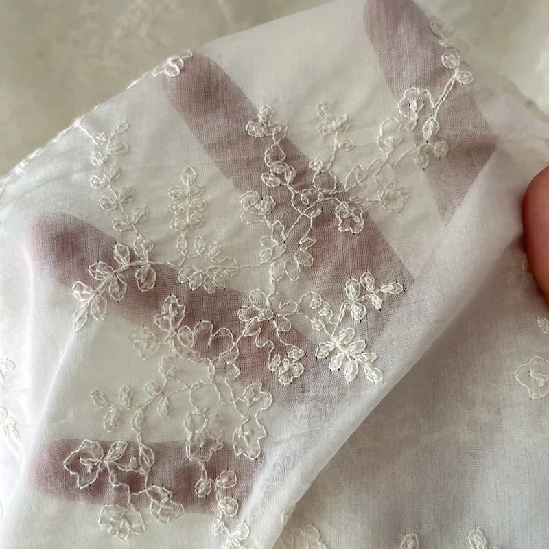 قماش قطني مطرز بعرض 1.3 متر، إكسسوارات قماش الأزهار، نسيج الملابس، مادة فستان الزفاف بعرض كامل SC110 #5