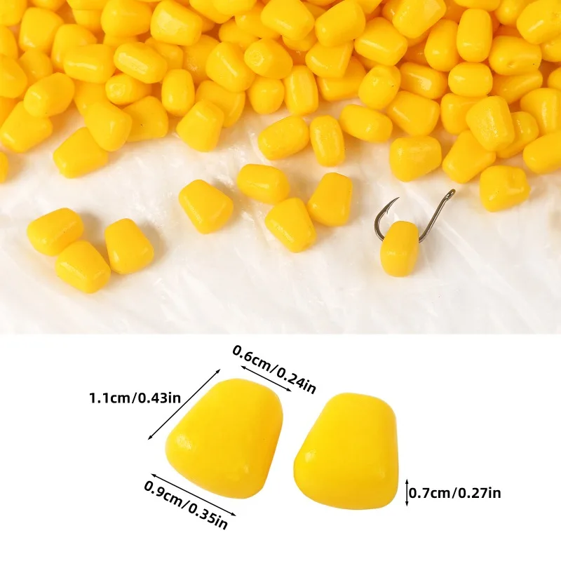 10/50PCS Simulated Corn Bait with Fragrant Night Light and Submerged Water - Good Attraction Effect for Crucian Carp