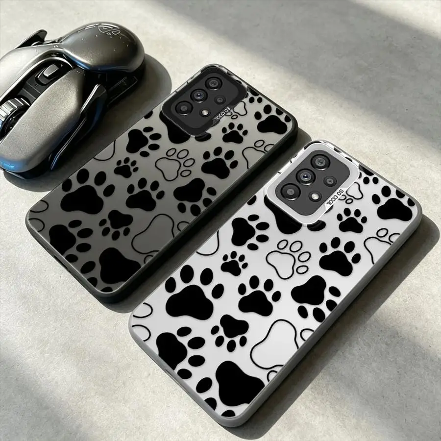 Mixed Size Paw Repeat Print Phone Cover Case for Samsung Galaxy A32 A36 A23 A71 A17 A52 A14 A56 A25 A73 A16 A34 A13 A54 A12 A72