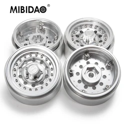 MIBIDAO 4Pcs CNC Aluminum Alloy 1.9inch Beadlock Wheels Rims Hub 27mm for TRX4 Axial SCX10 D90 1/10 RC Crawler Car Model Parts