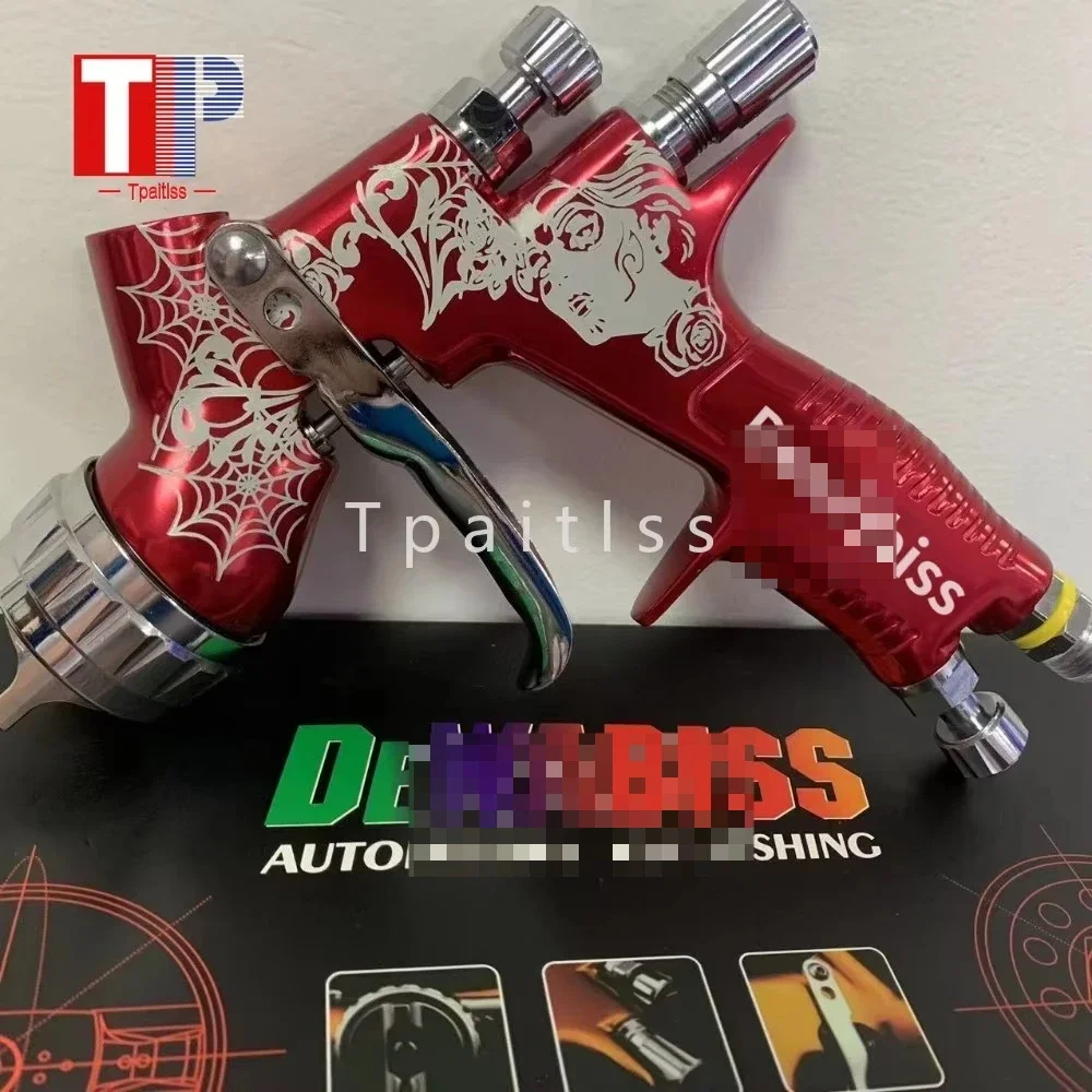 

Tpaitlss Red Spray Gun TE20 1.3mm Nozzle LVMP PRO LITE Paint Tool 600ml for Primer/varnish
