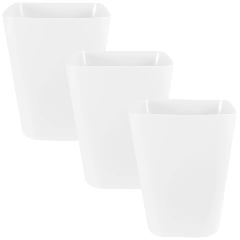 

3pcs Outdoor Trash Bin Large Opening For Bedroom Bathroom Office Hotel Plastic Waste Bins Multi-Use Trash Container