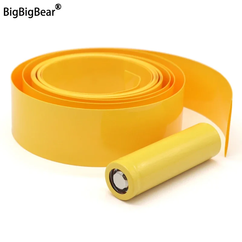 18650 PVC Heat Shrink Tube Battery Pack Yellow Width 29.5mm~200mm Insulated Protection Film Wrap lithium Case Cable Sleeve