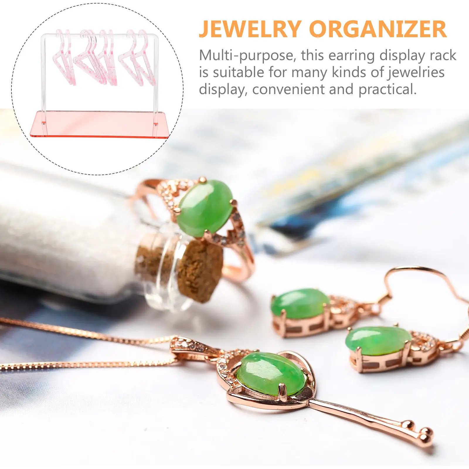 1Set Modern Acrylic Earring Hanger Rack Tidy Jewelry Organizer Stand Display Earring Holder for Desktop Dresser Retail Display
