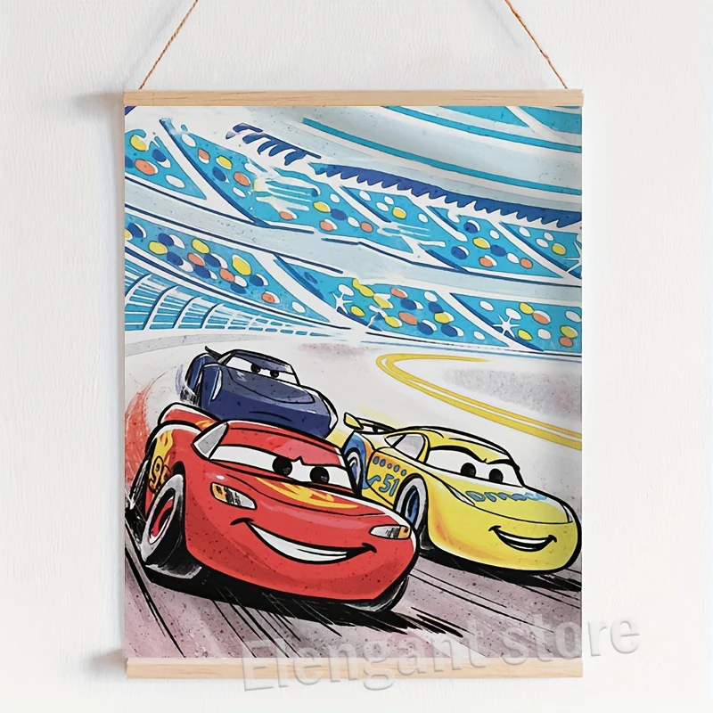 Cartoon Cars Watercolor Art Prints Racing Cars Movie Posters Lightning McQueen Canvas Painting Boys Room Wall Pictures Decor