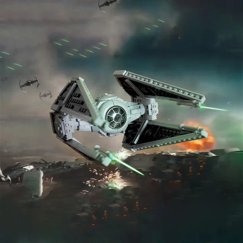 

418pcs Spaceship MOC TIE Interceptors Building Blocks Modified From Imperial Fighters Model DIY Assembly Bricks Toys Gifts