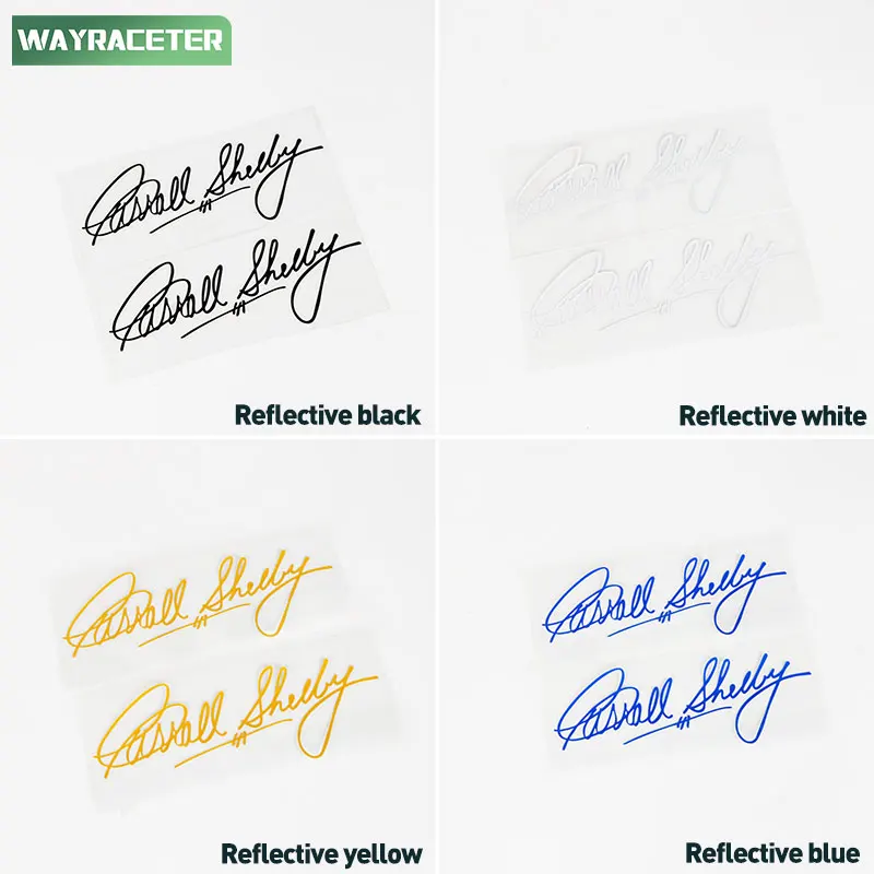 2 Pcs Signature Carroll Shelby Graphics Reflective Vinyl Decal Car Sticker For Ford Mustang Dark Horse 2024 F150 Accessories
