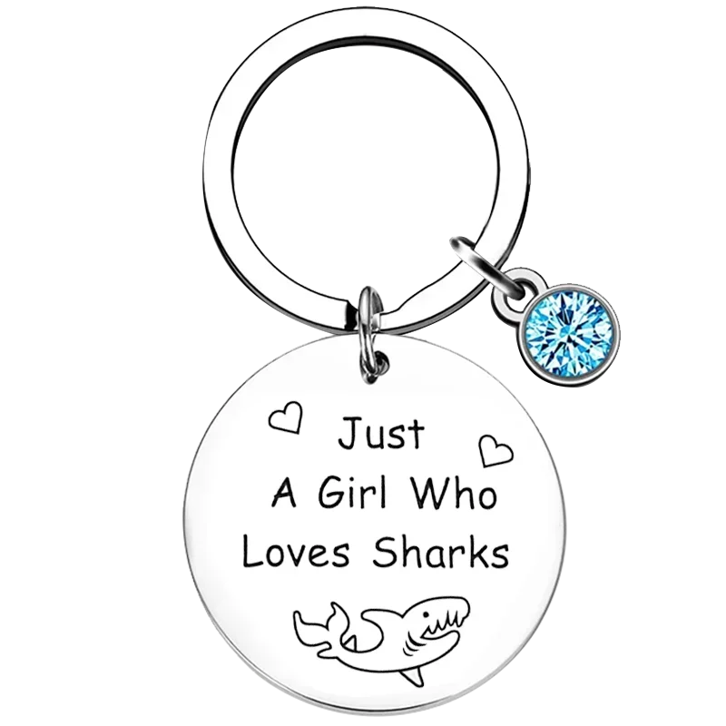 

Shark Gift Keychain Daughter Jewelry Key Rings Shark Girl Gift Swimmer gift